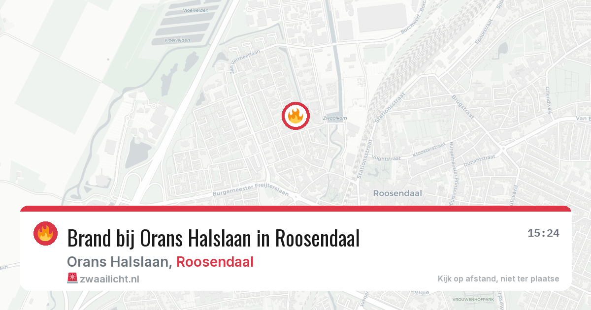 Brand bij Orans Halslaan in Roosendaal — 27 mrt 2026