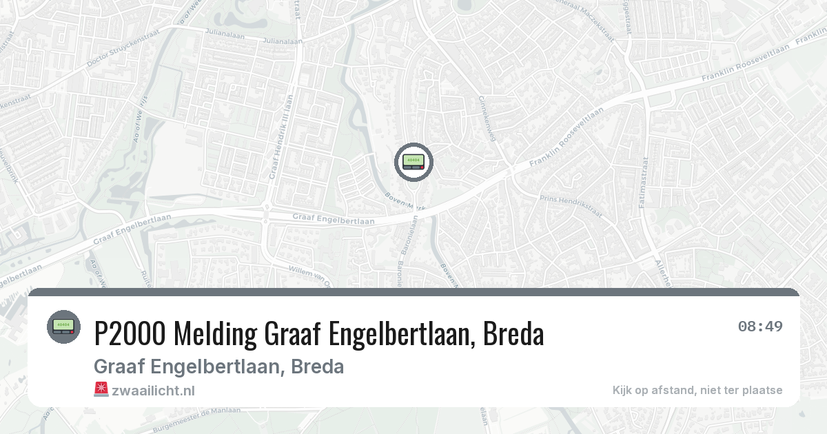 P2000 Melding Graaf Engelbertlaan, Breda — 6 mrt 2026