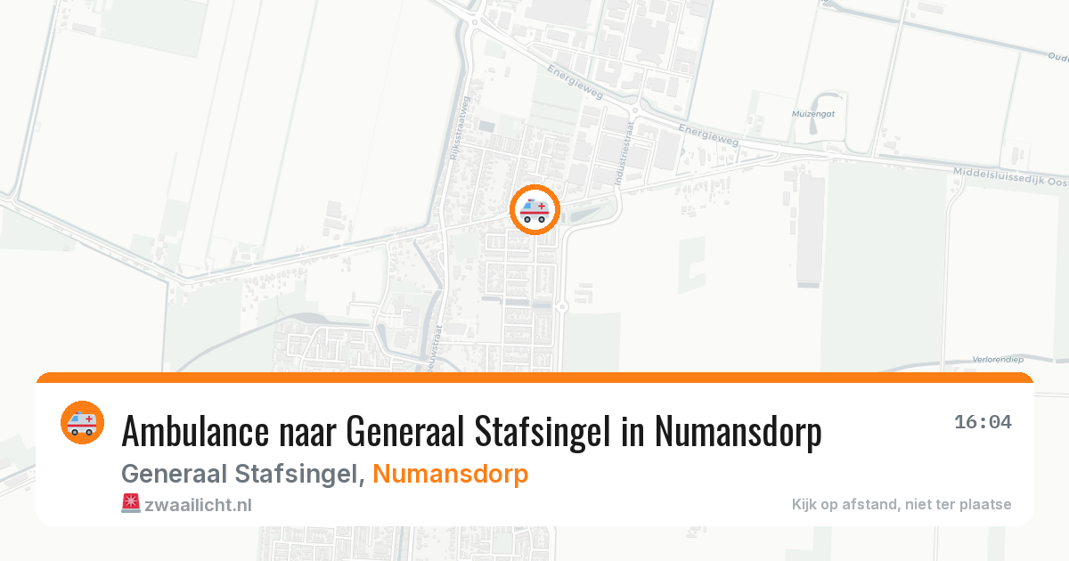Ambulance naar Generaal Stafsingel in Numansdorp — 20 mei 2026
