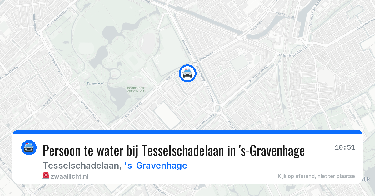 Persoon te water bij Tesselschadelaan in 's-Gravenhage — 11 mei 2026