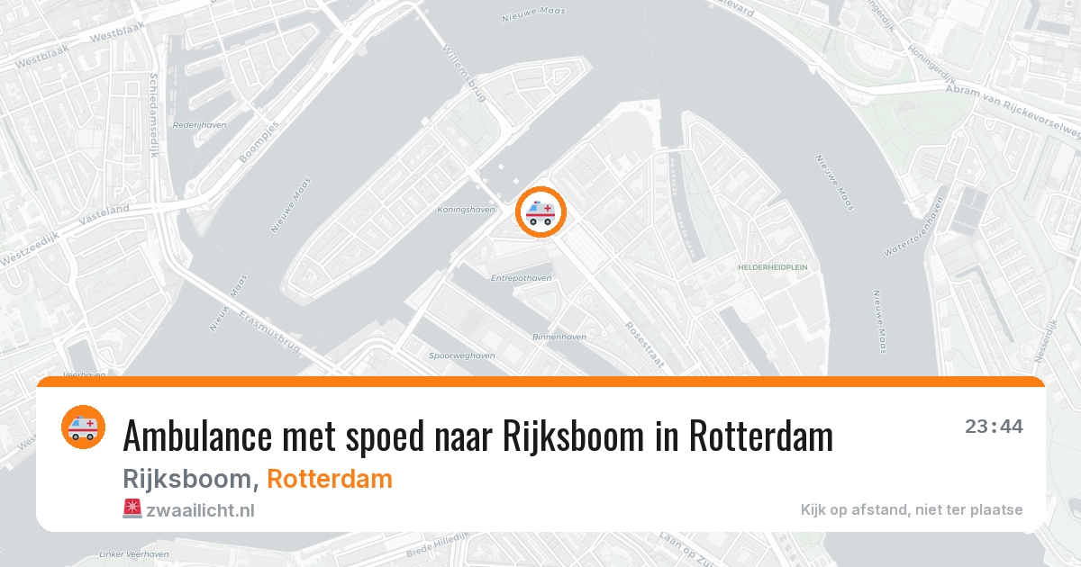 Ambulance met spoed naar Rijksboom in Rotterdam — 6 mei 2026