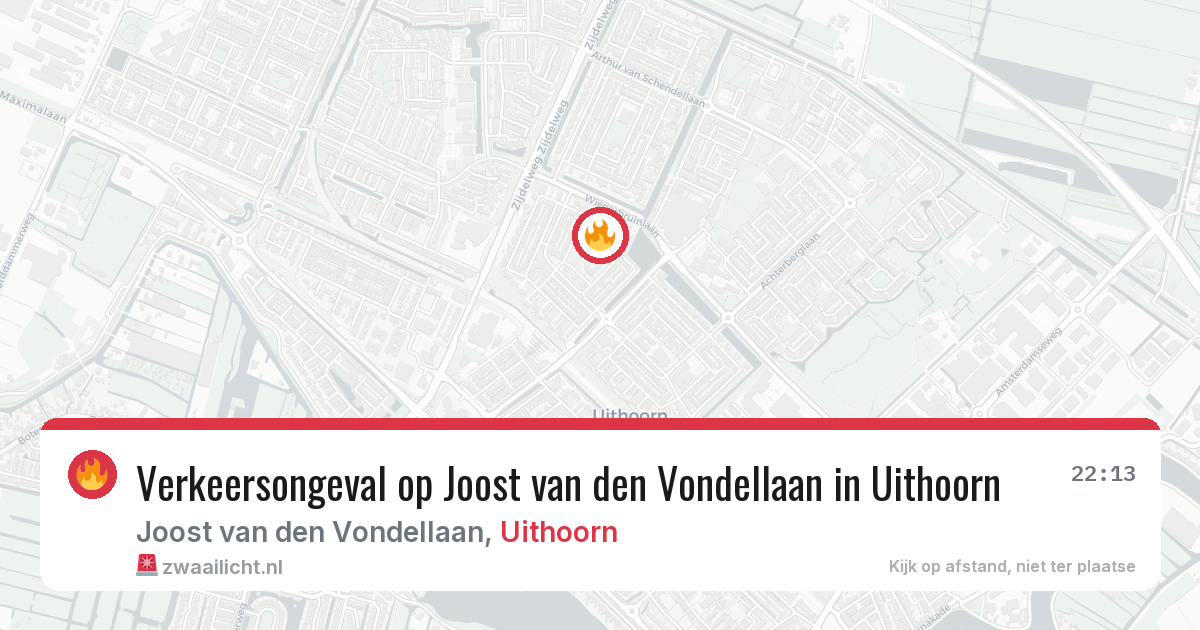 Verkeersongeval op Joost van den Vondellaan in Uithoorn — 22 mei 2026
