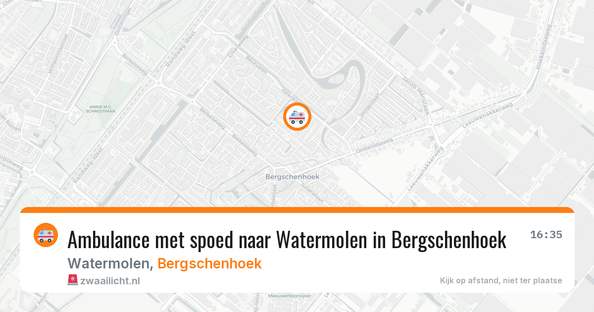 Ambulance met spoed naar Watermolen in Bergschenhoek — 27 jun 2026