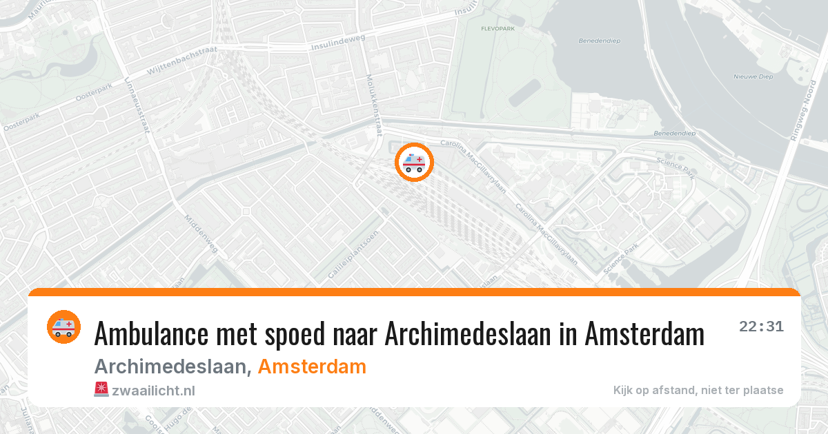 Ambulance met spoed naar Archimedeslaan in Amsterdam — 21 mei 2026