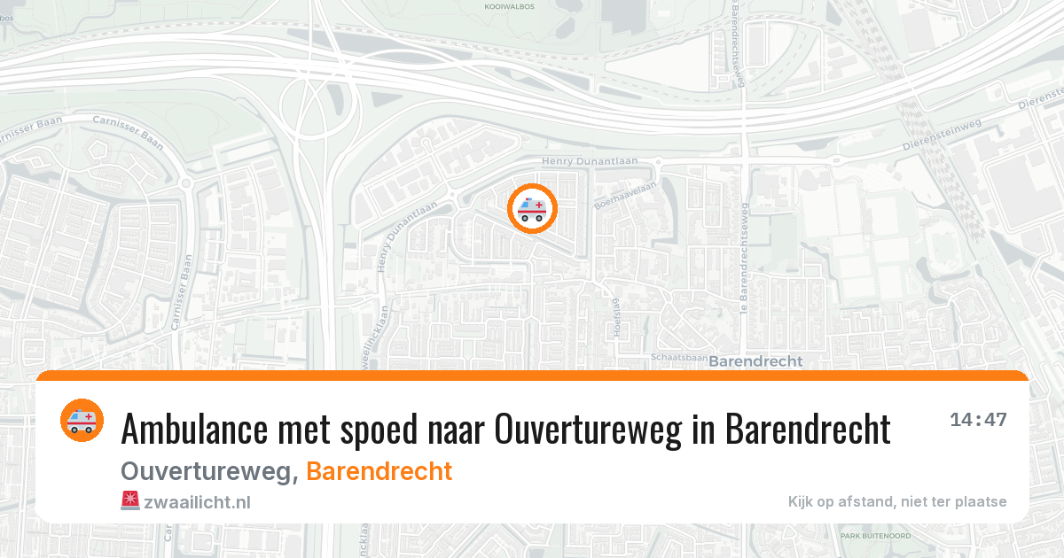 Ambulance met spoed naar Ouvertureweg in Barendrecht — 8 aug 2026