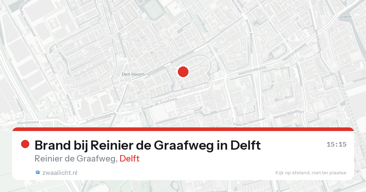 Brand bij Reinier de Graafweg in Delft — 18 aug 2026