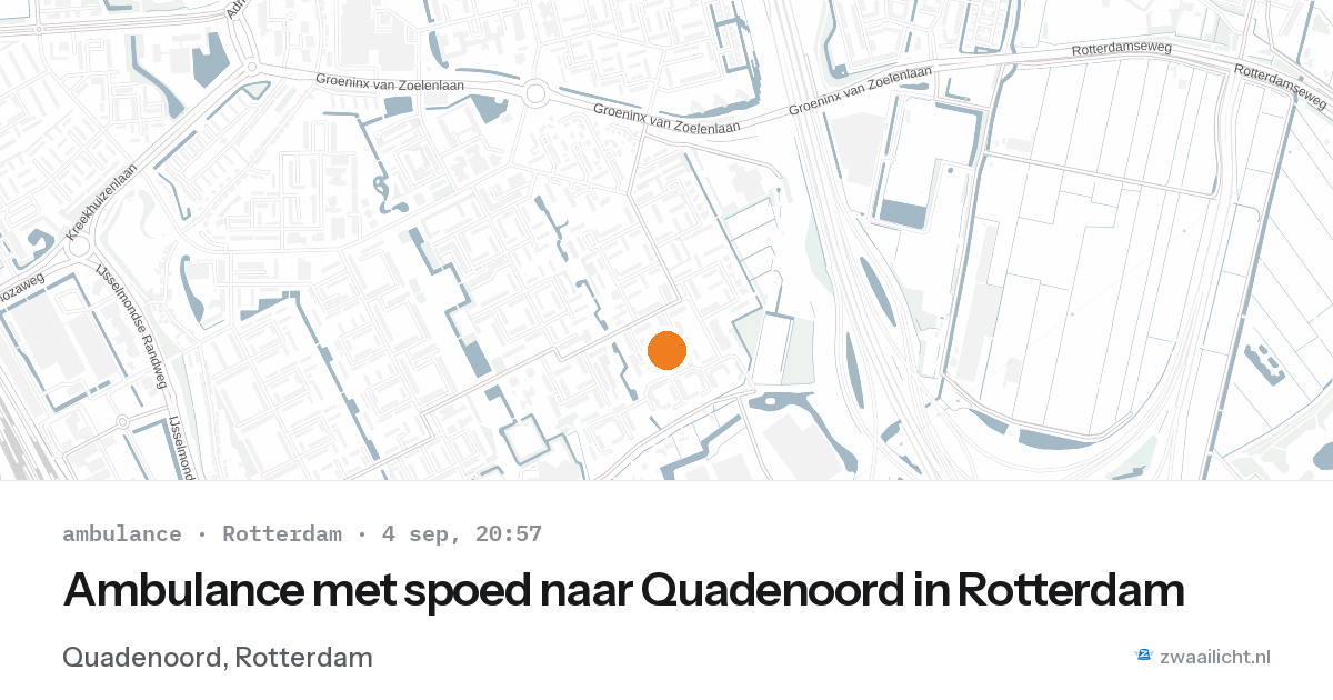 Ambulance met spoed naar Quadenoord in Rotterdam — 4 sep 2026