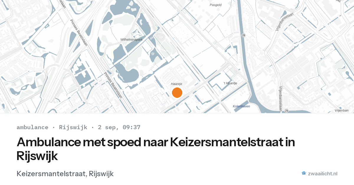 Ambulance met spoed naar Keizersmantelstraat in Rijswijk — 2 sep 2026