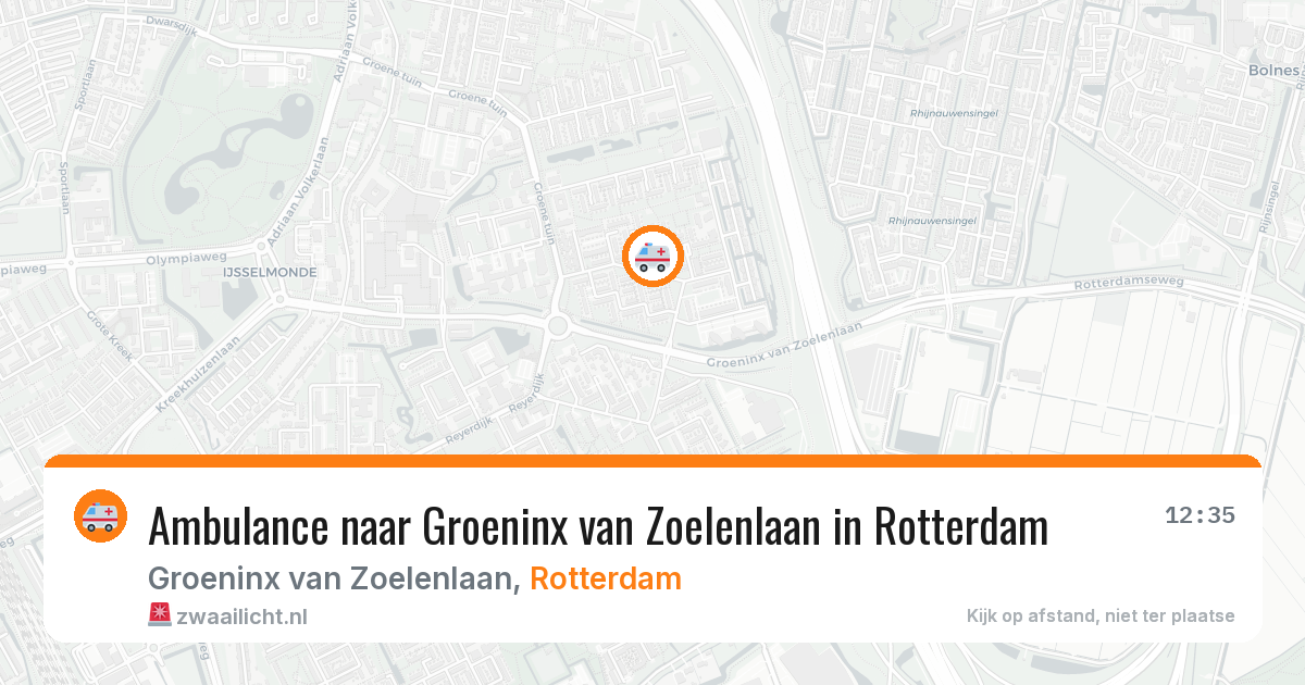Ambulance naar Groeninx van Zoelenlaan in Rotterdam — 13 aug 2026