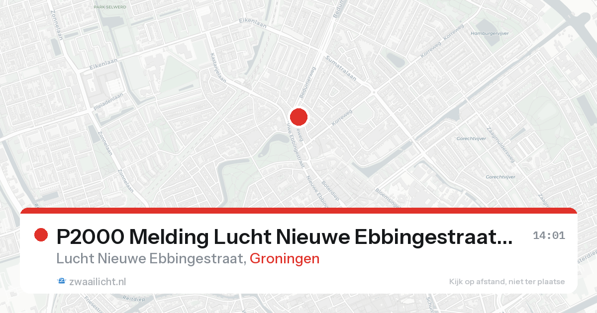 P2000 Melding Lucht Nieuwe Ebbingestraat, Groningen — 31 jan 2026