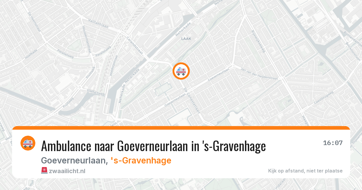Ambulance naar Goeverneurlaan in 's-Gravenhage — 10 aug 2026