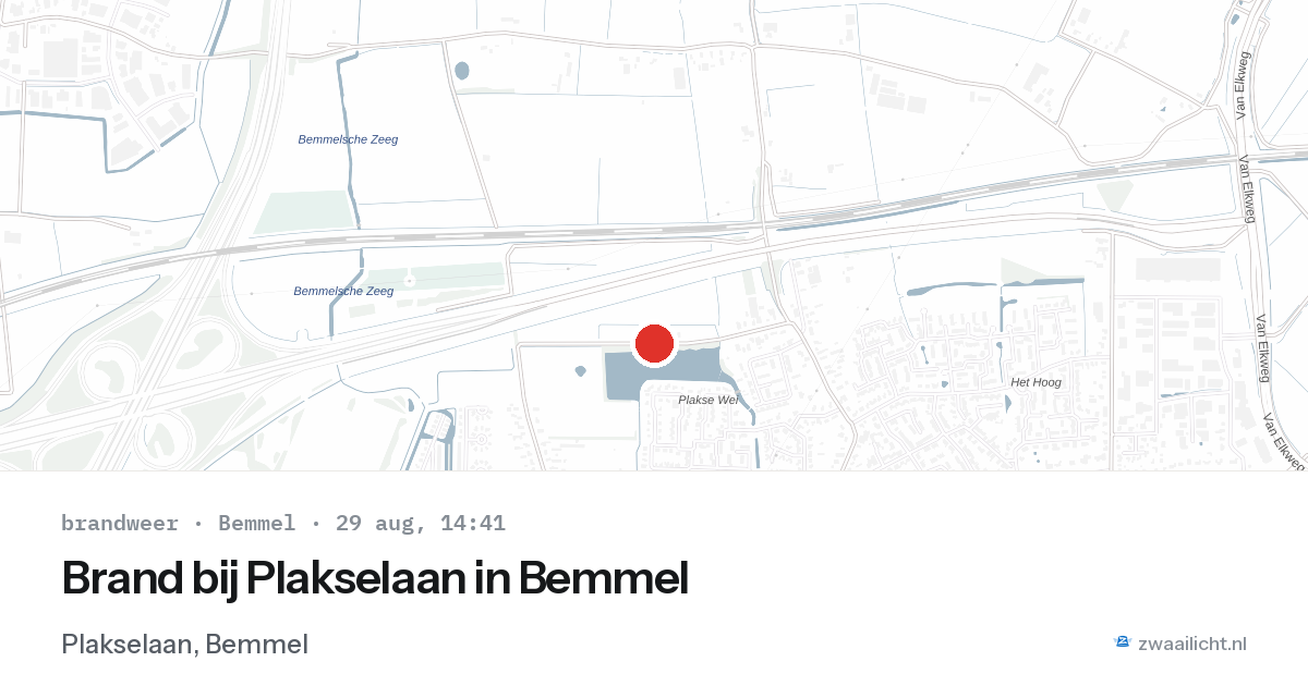 Brand bij Plakselaan in Bemmel — 29 aug 2026