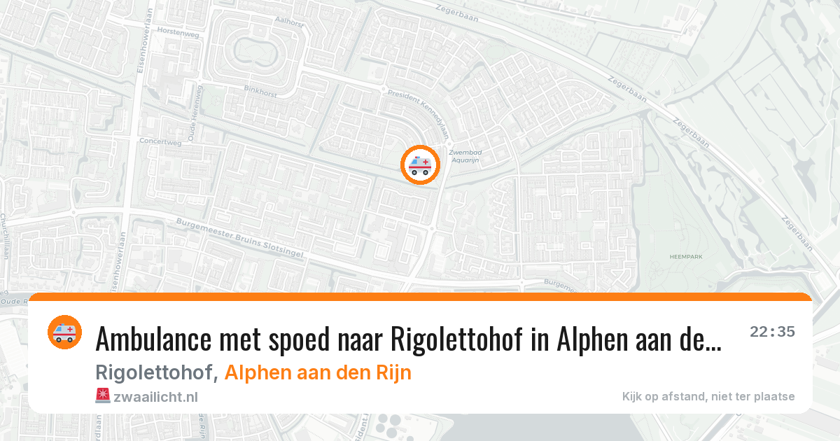Ambulance met spoed naar Rigolettohof in Alphen aan den Rijn — 8 aug 2026