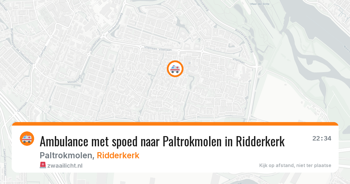 Ambulance met spoed naar Paltrokmolen in Ridderkerk — 3 jun 2026