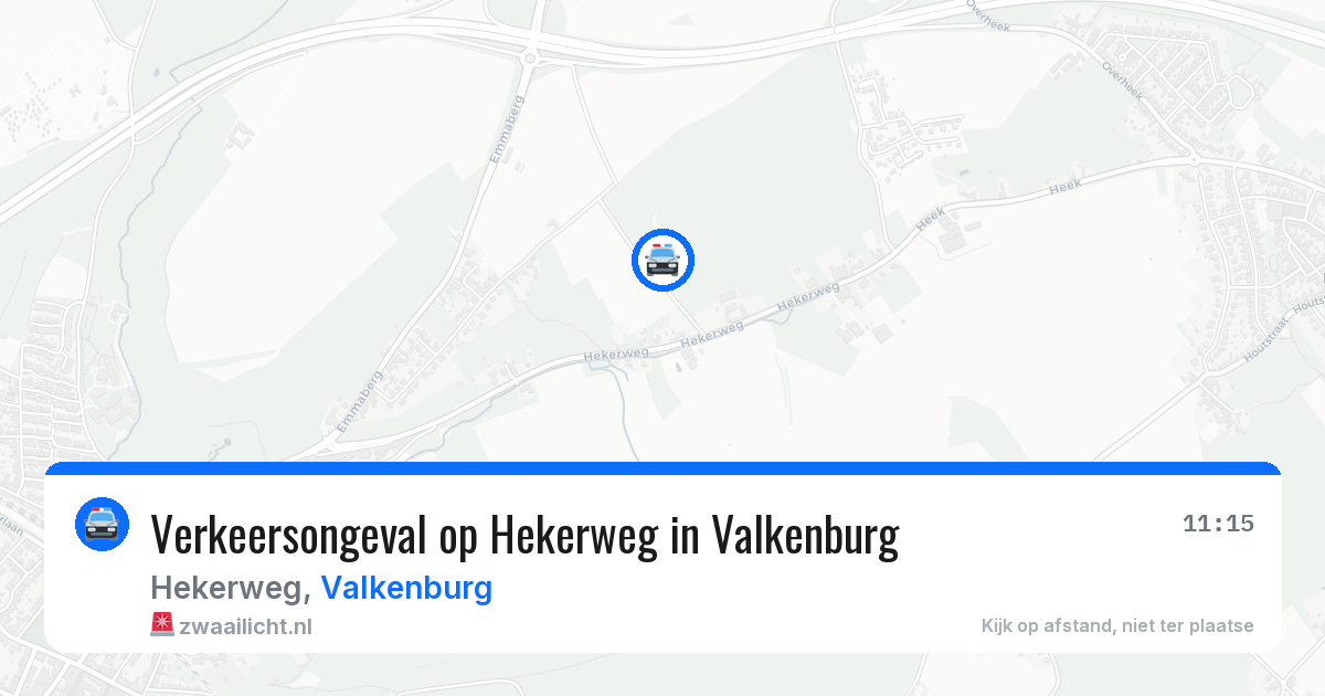 Verkeersongeval op Hekerweg in Valkenburg — 3 mei 2026
