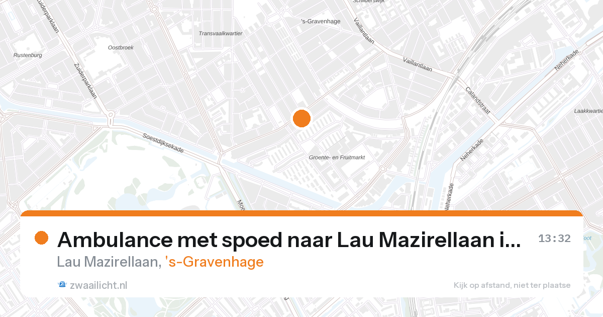 Ambulance met spoed naar Lau Mazirellaan in 's-Gravenhage — 28 aug 2026