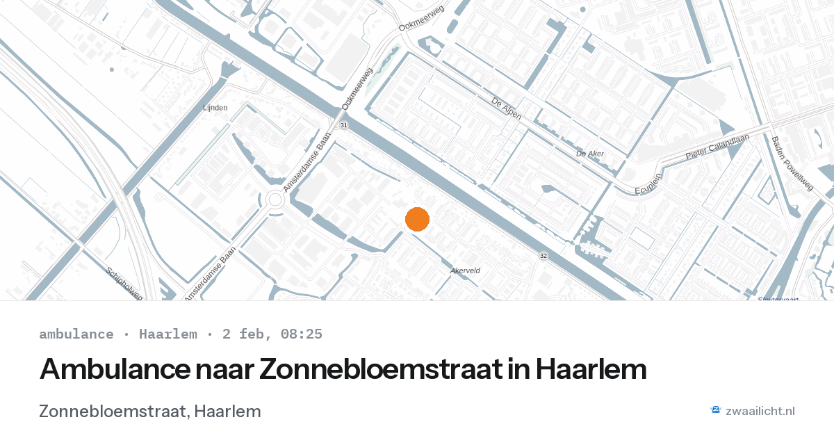 Ambulance naar Zonnebloemstraat in Haarlem — 2 feb 2026