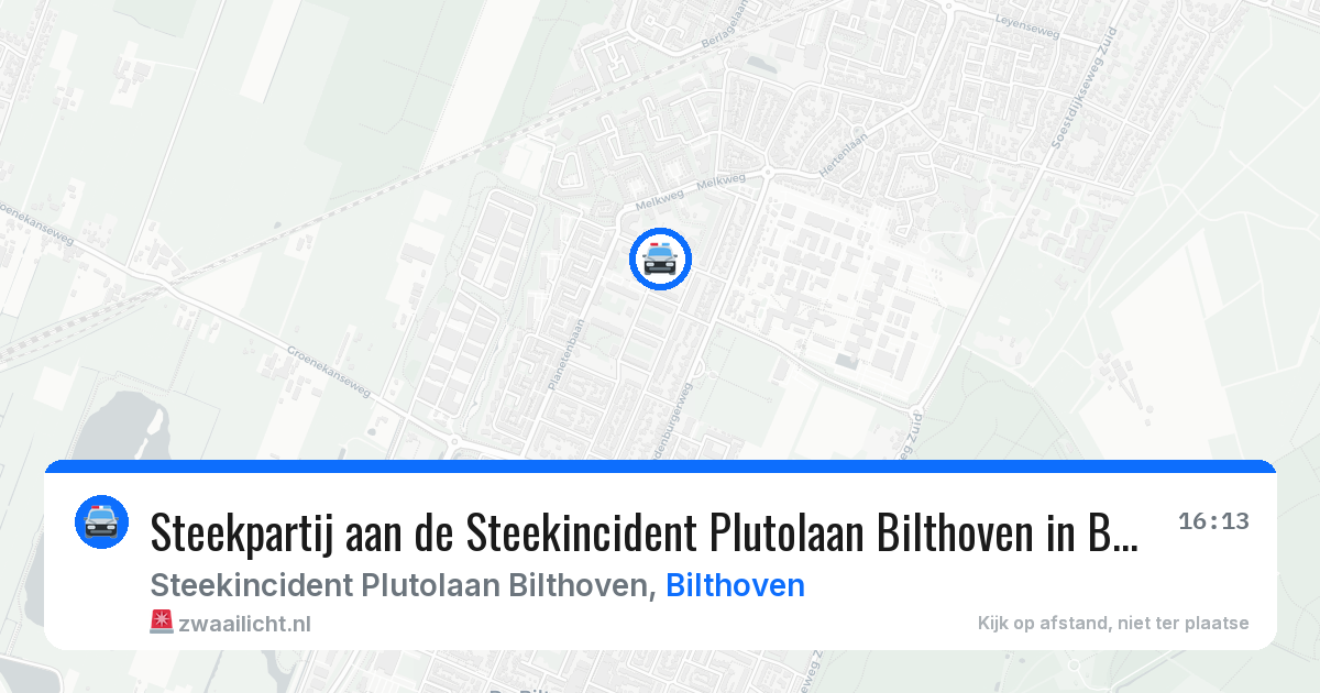 Steekpartij aan de Steekincident Plutolaan Bilthoven in Bilthoven — 23 mrt 2026