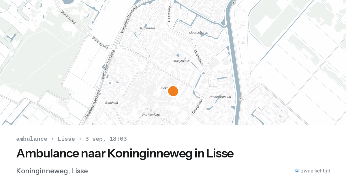 Ambulance naar Koninginneweg in Lisse — 3 sep 2026