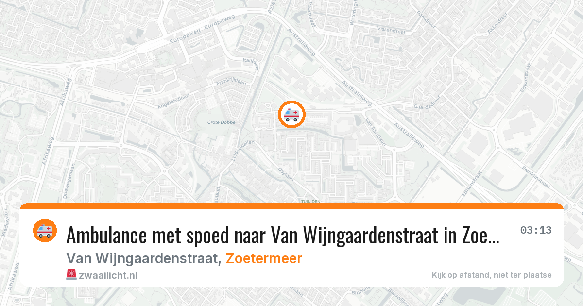 Ambulance met spoed naar Van Wijngaardenstraat in Zoetermeer — 8 jul 2026
