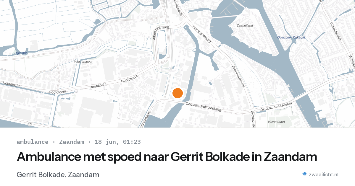 Ambulance met spoed naar Gerrit Bolkade in Zaandam — 17 jun 2026