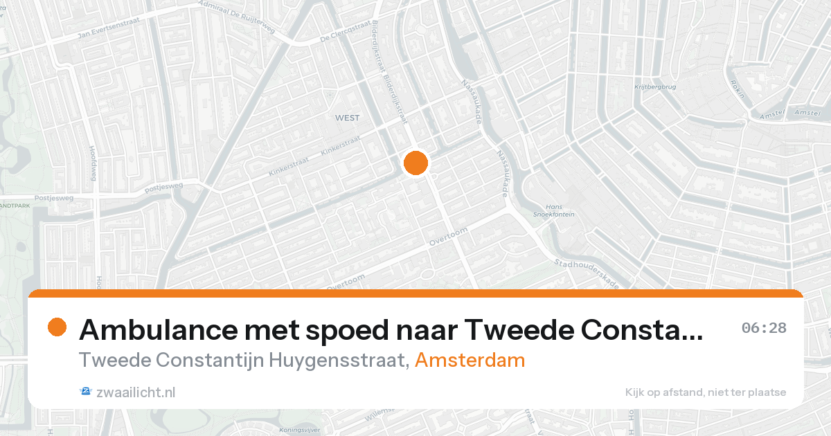 Ambulance met spoed naar Tweede Constantijn Huygensstraat in Amsterdam — 24 aug 2026