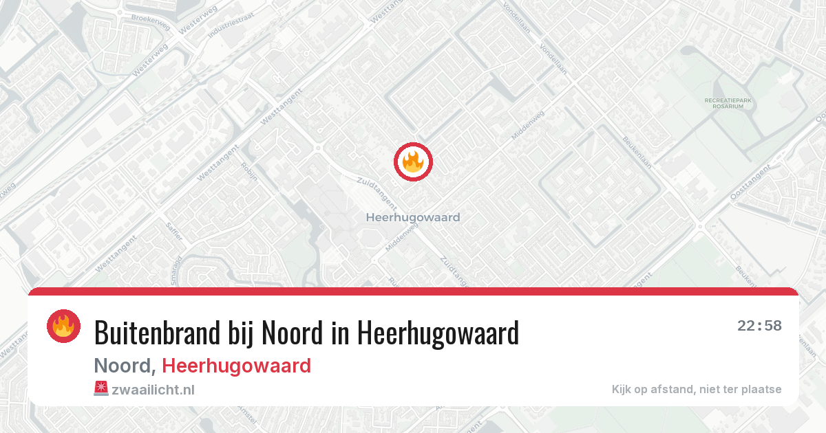 Buitenbrand bij Noord in Heerhugowaard — 21 jun 2026