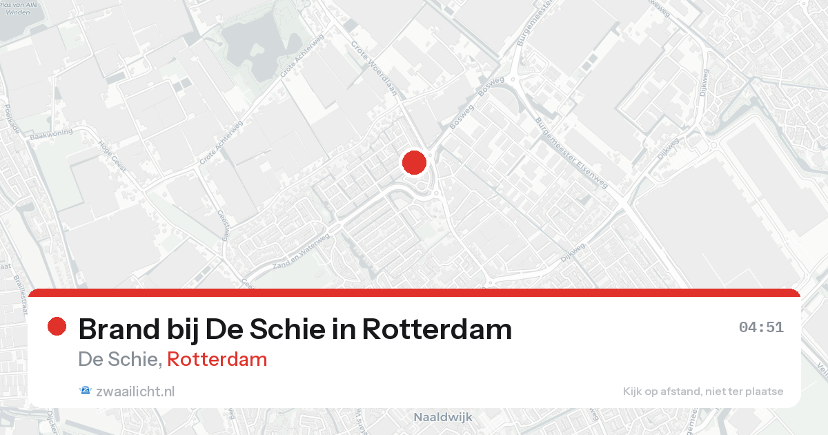 Brand bij De Schie in Rotterdam — 19 aug 2026