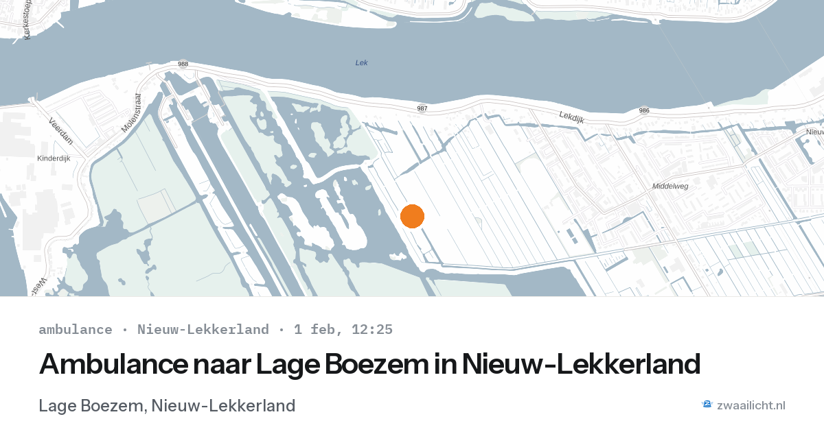 Ambulance naar Lage Boezem in Nieuw-Lekkerland — 1 feb 2026