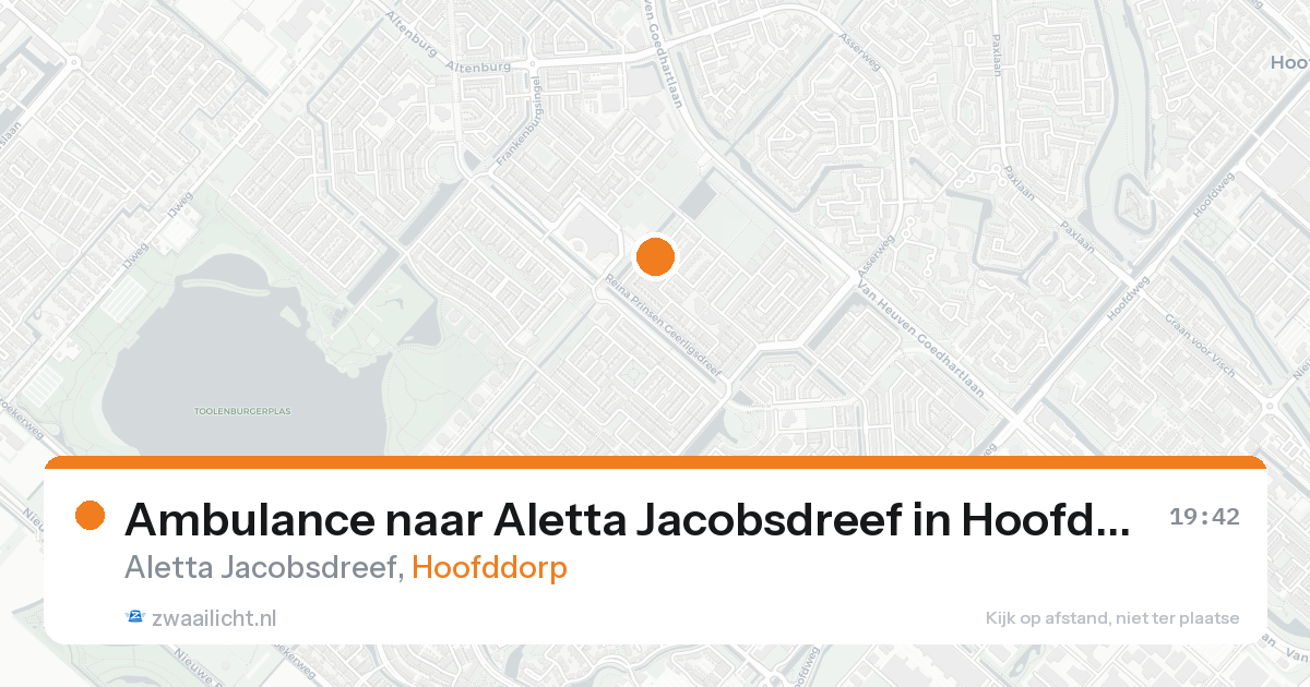 Ambulance naar Aletta Jacobsdreef in Hoofddorp — 22 aug 2026