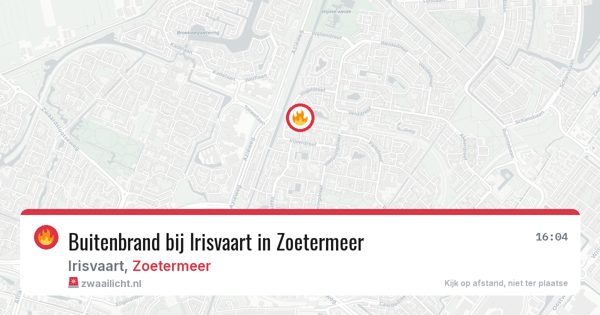Buitenbrand bij Irisvaart in Zoetermeer — 8 mrt 2026