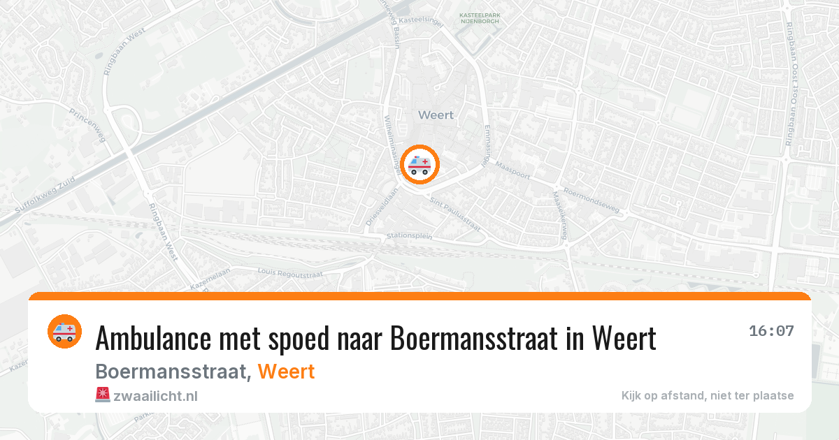 Ambulance met spoed naar Boermansstraat in Weert — 14 jun 2026