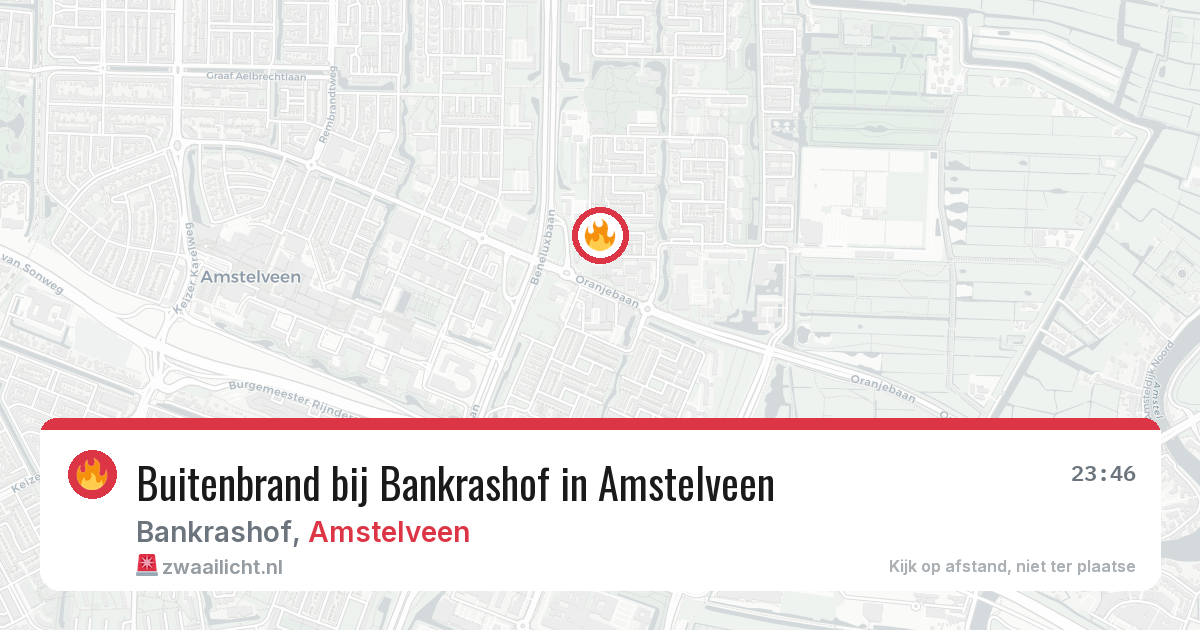 Buitenbrand bij Bankrashof in Amstelveen — 3 aug 2026