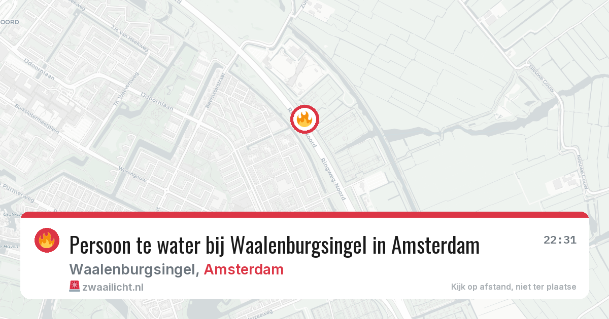 Persoon te water bij Waalenburgsingel in Amsterdam — 27 apr 2026