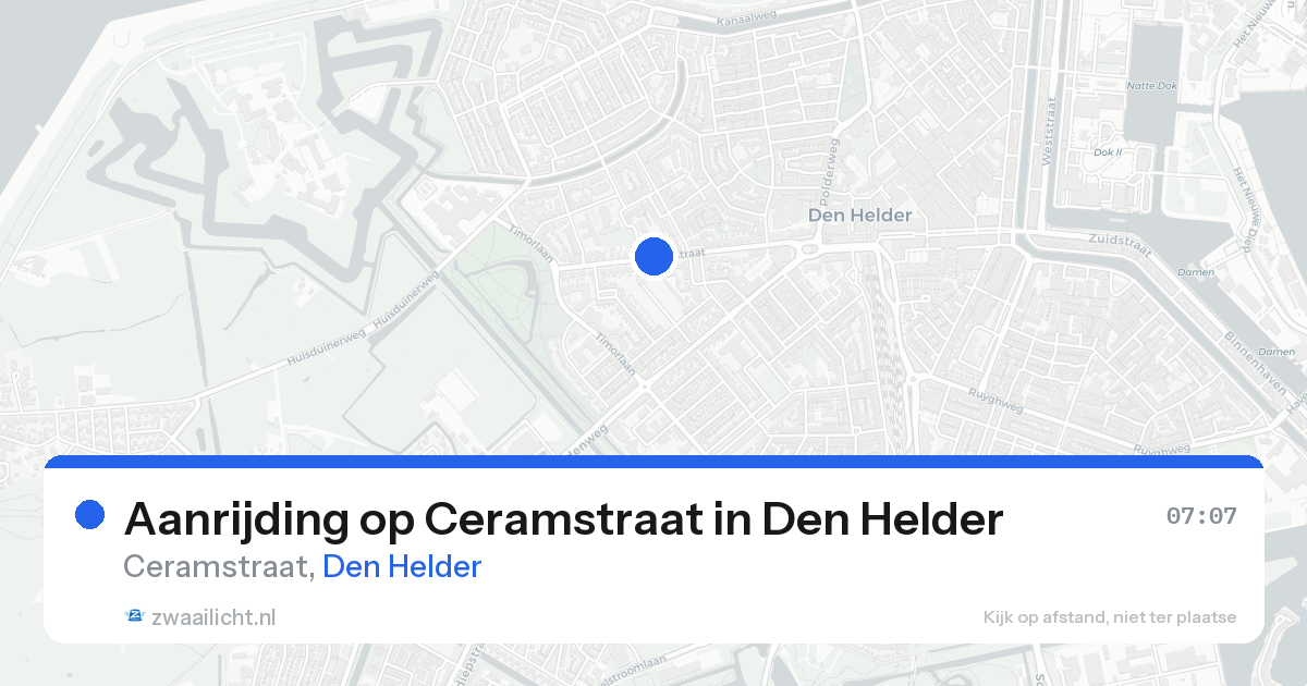 Aanrijding op Ceramstraat in Den Helder — 15 aug 2026