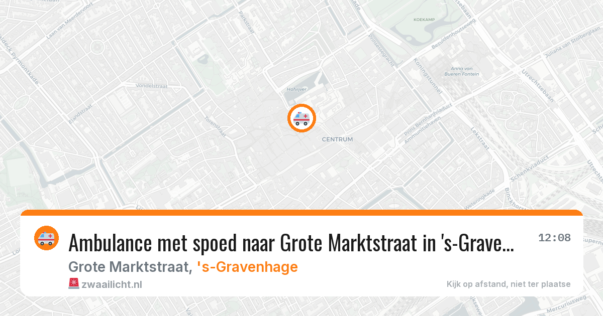 Ambulance met spoed naar Grote Marktstraat in 's-Gravenhage — 31 jul 2026