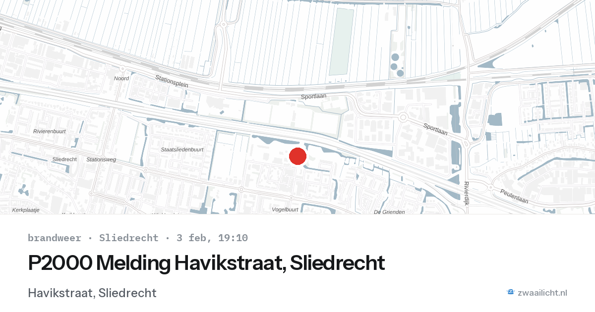 P2000 Melding Havikstraat, Sliedrecht — 3 feb 2026