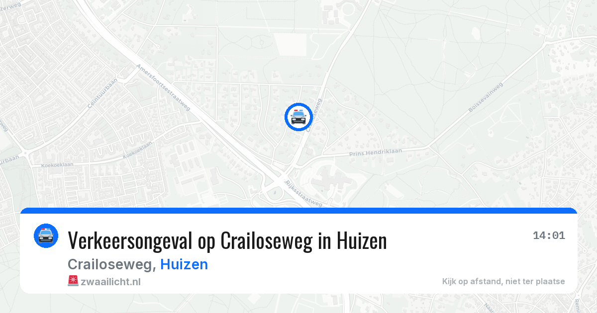 Verkeersongeval op Crailoseweg in Huizen — 19 apr 2026