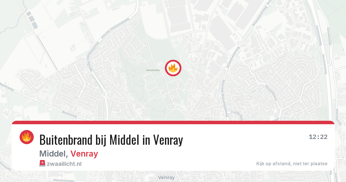 Buitenbrand bij Middel in Venray — 6 aug 2026