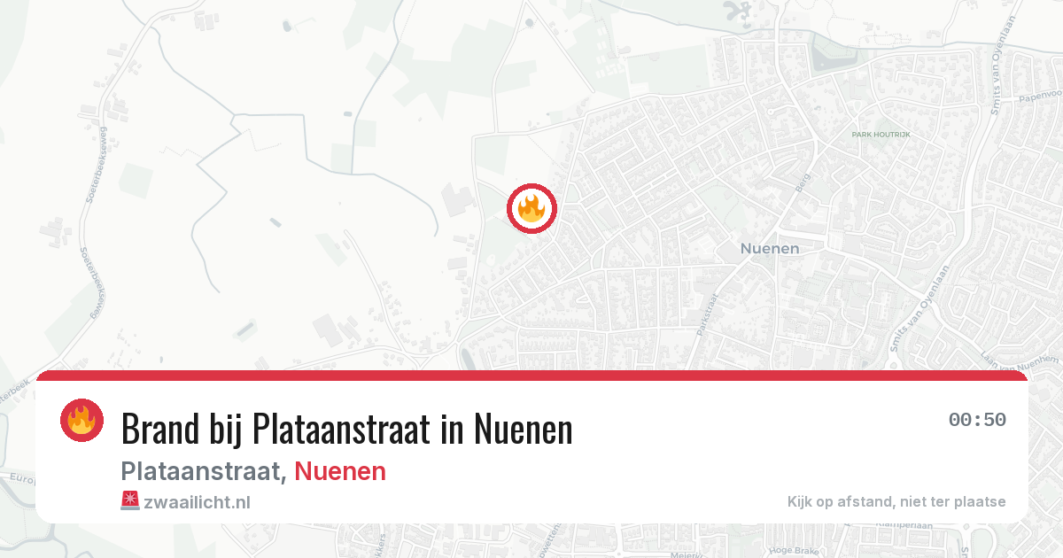Brand bij Plataanstraat in Nuenen — 18 jun 2026