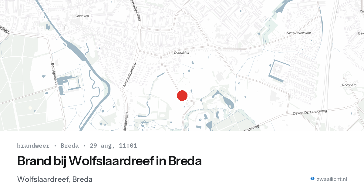 Brand bij Wolfslaardreef in Breda — 29 aug 2026