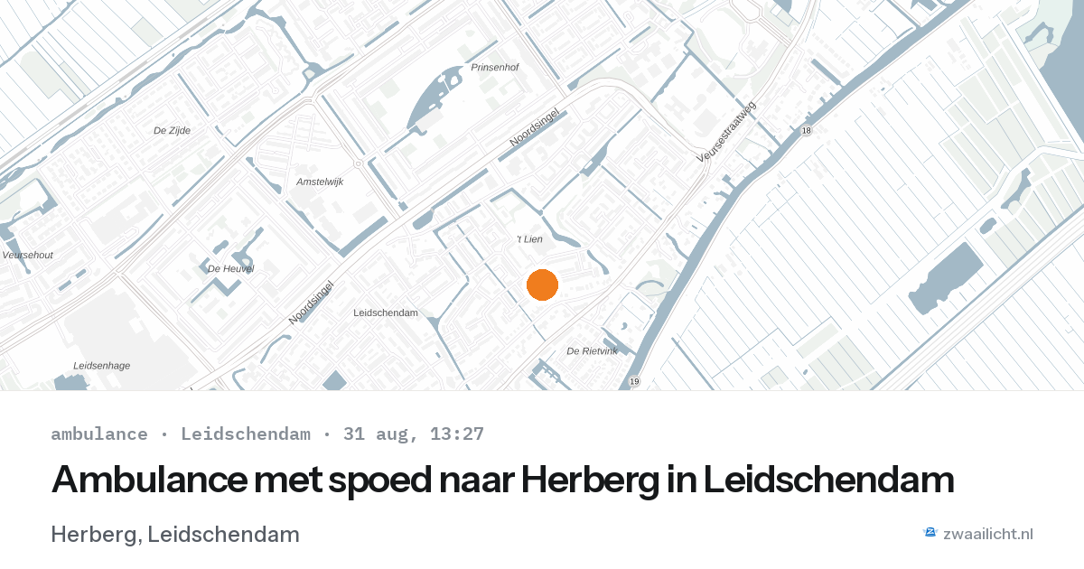 Ambulance met spoed naar Herberg in Leidschendam — 31 aug 2026