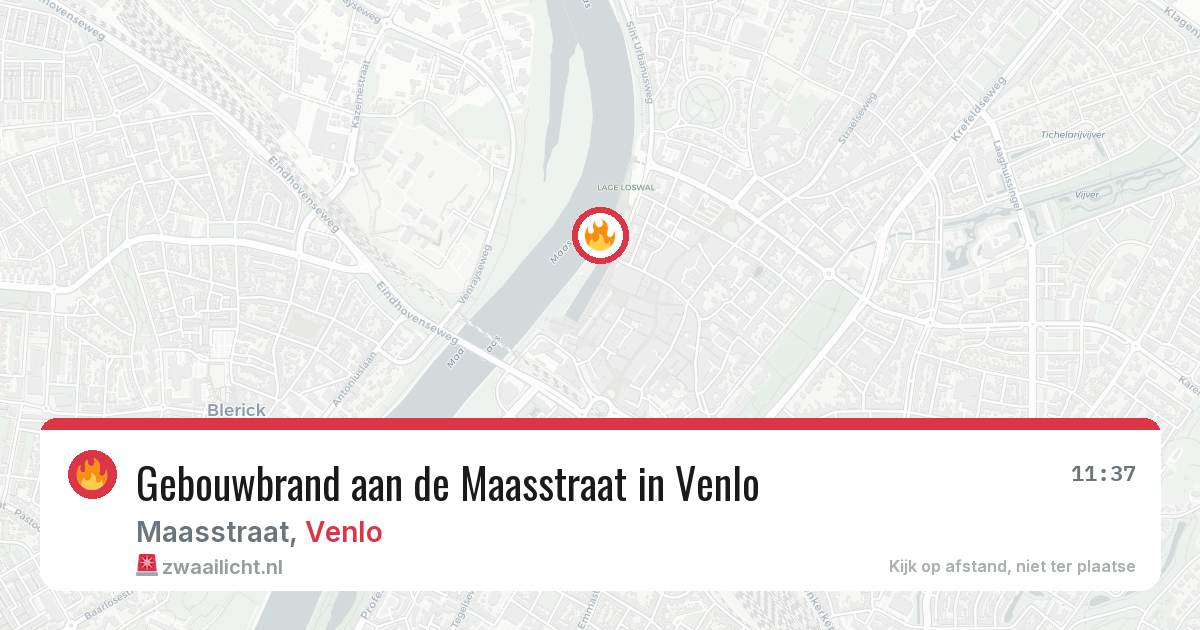 Gebouwbrand aan de Maasstraat in Venlo — 30 jun 2026