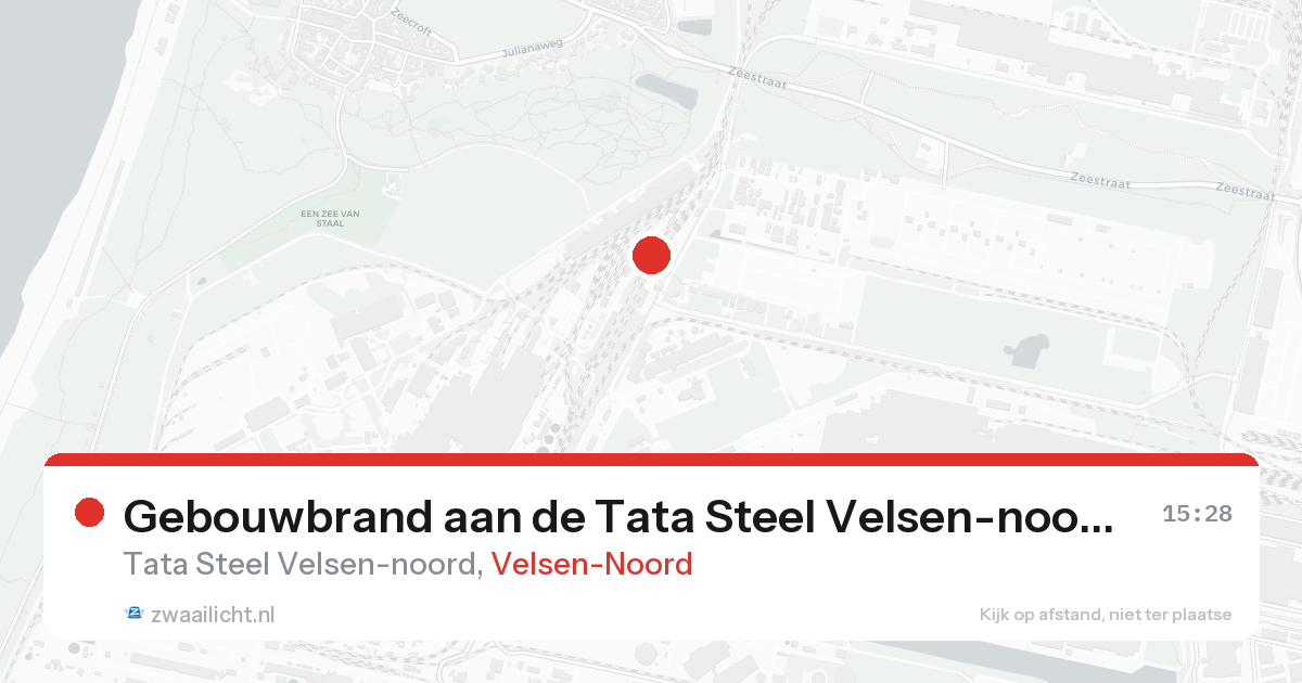 Gebouwbrand aan de Tata Steel Velsen-noord in Velsen-Noord — 30 jan 2026