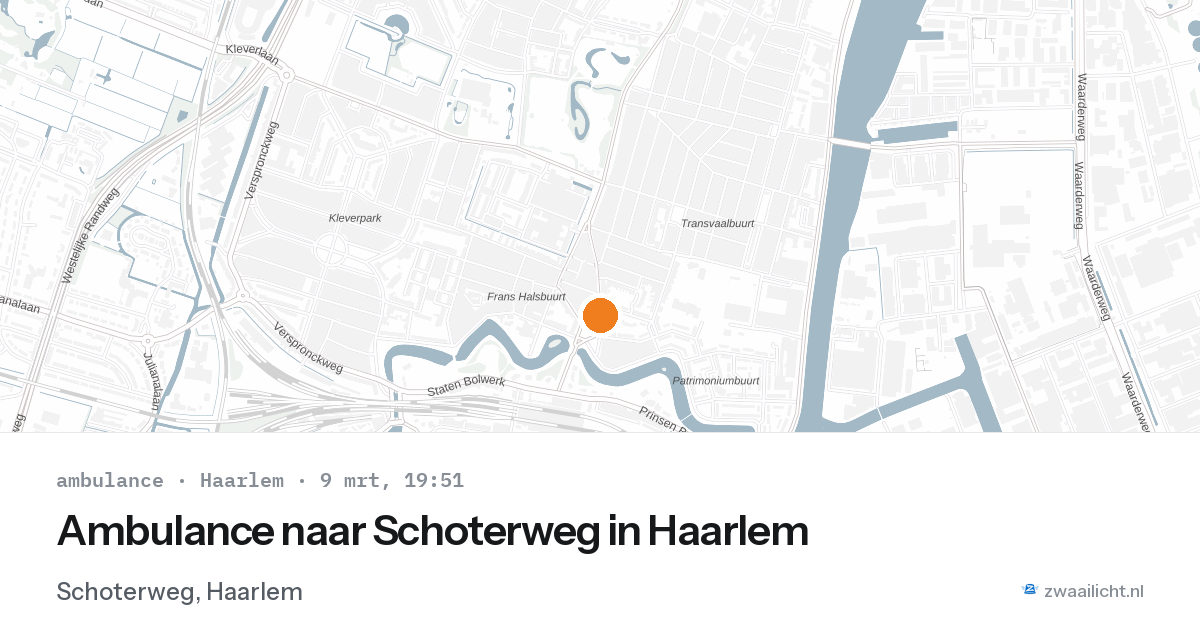 Ambulance naar Schoterweg in Haarlem — 9 mrt 2026