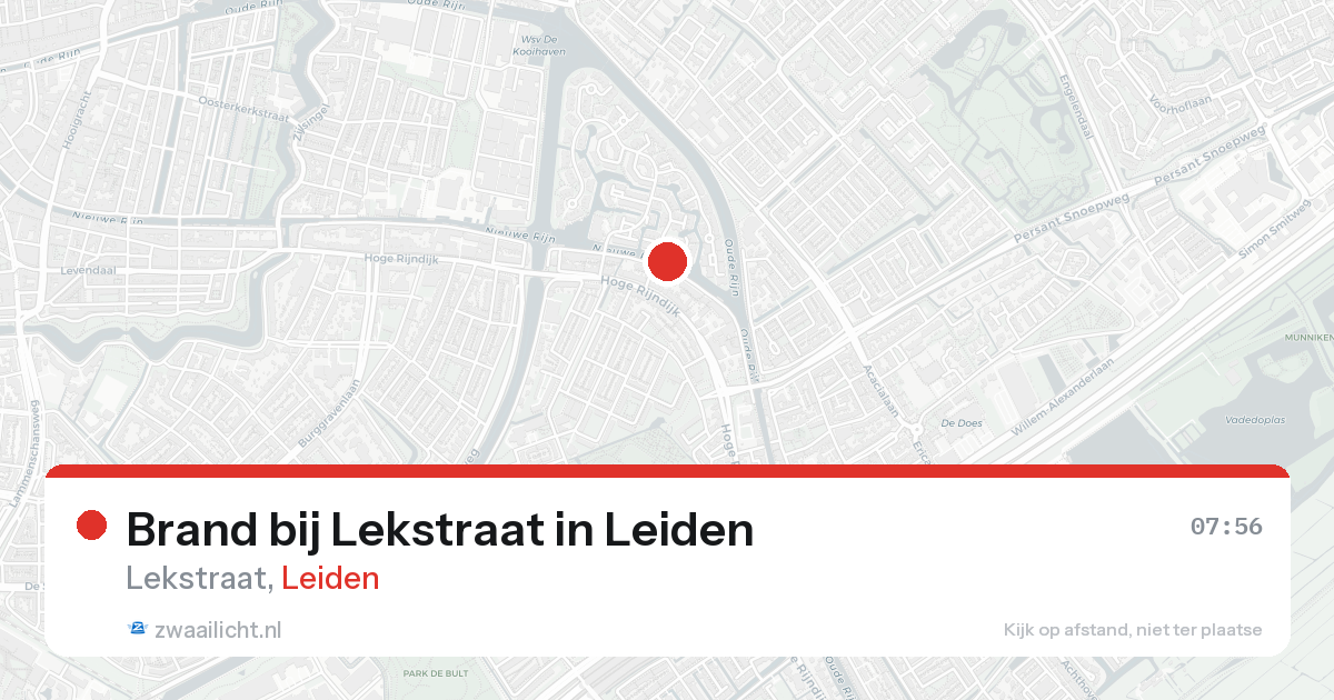 Brand bij Lekstraat in Leiden — 26 aug 2026