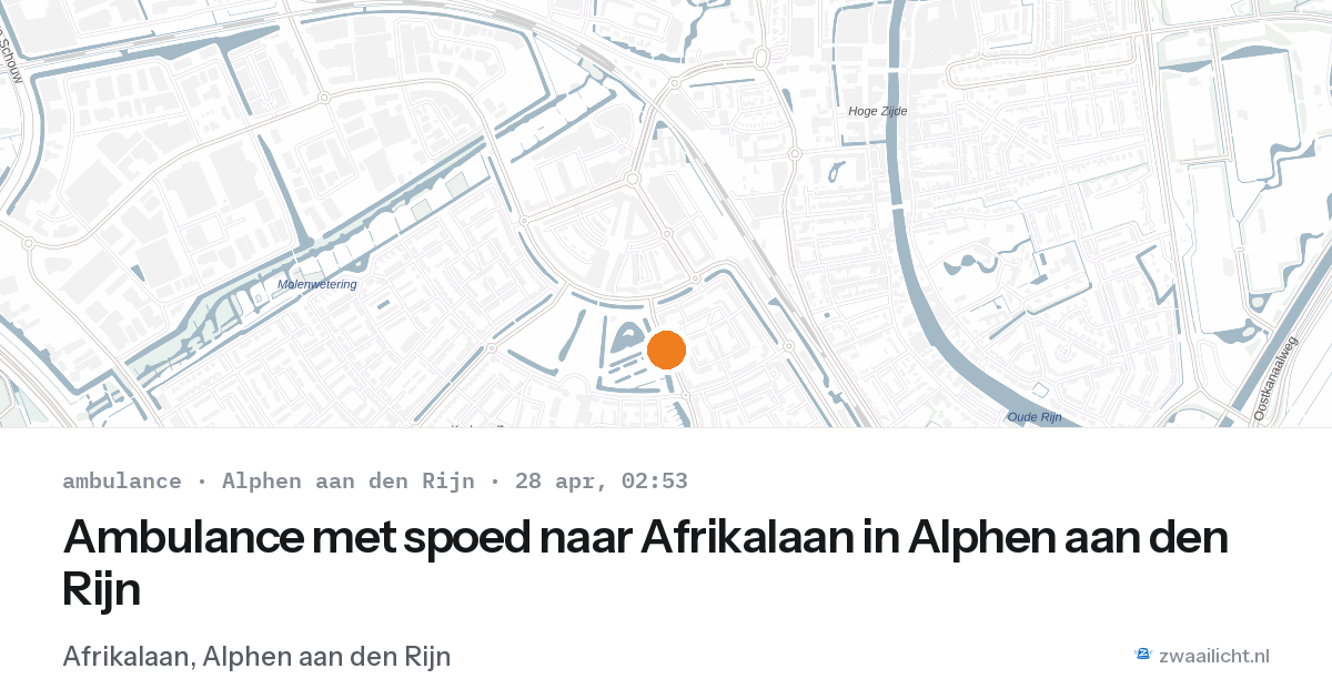 Ambulance met spoed naar Afrikalaan in Alphen aan den Rijn — 28 apr 2026
