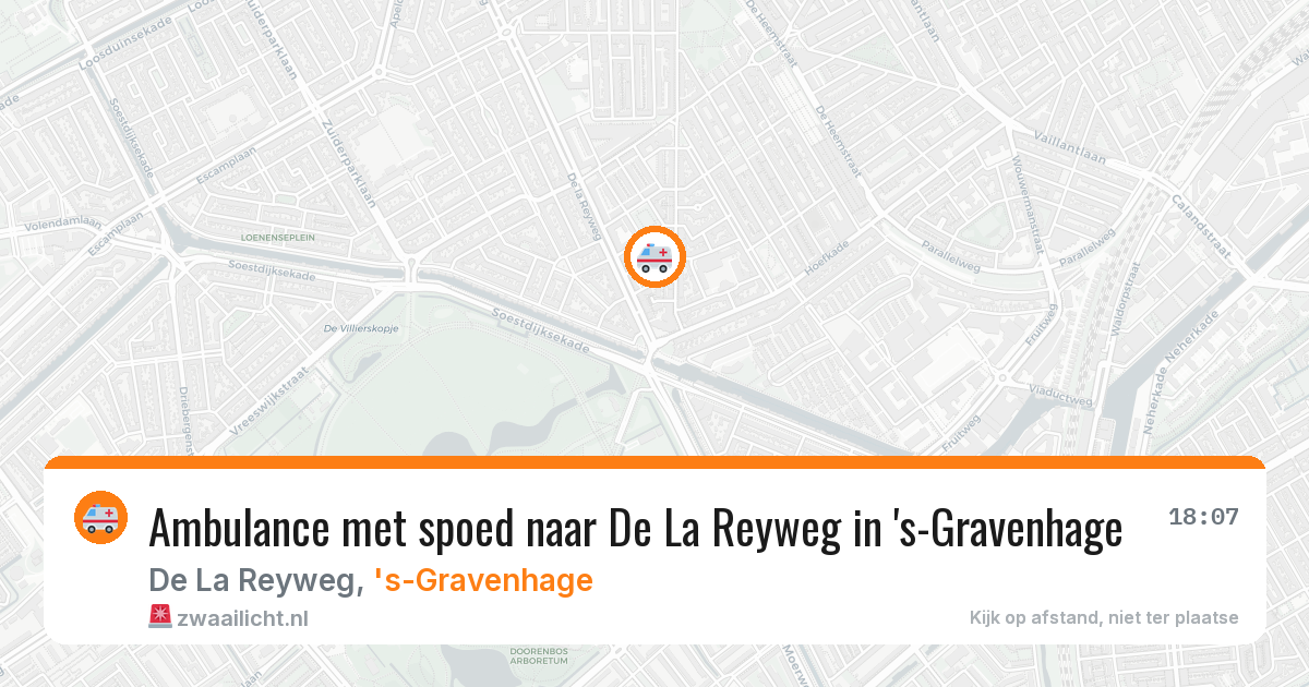 Ambulance met spoed naar De La Reyweg in 's-Gravenhage — 24 mei 2026