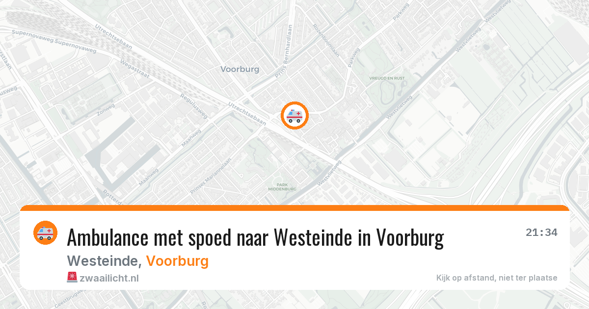 Ambulance met spoed naar Westeinde in Voorburg — 26 apr 2026