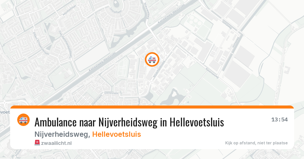 Ambulance naar Nijverheidsweg in Hellevoetsluis — 13 jun 2026